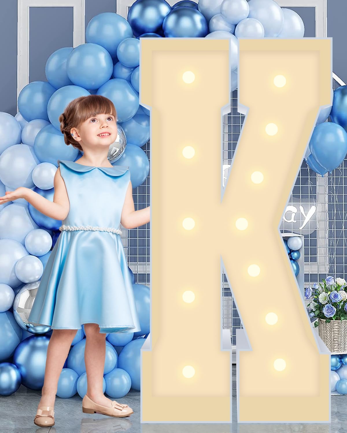 4FT Marquee Plastic Letters K - Light up Letters K Are Made from Corrugated Plastic Board - Quick