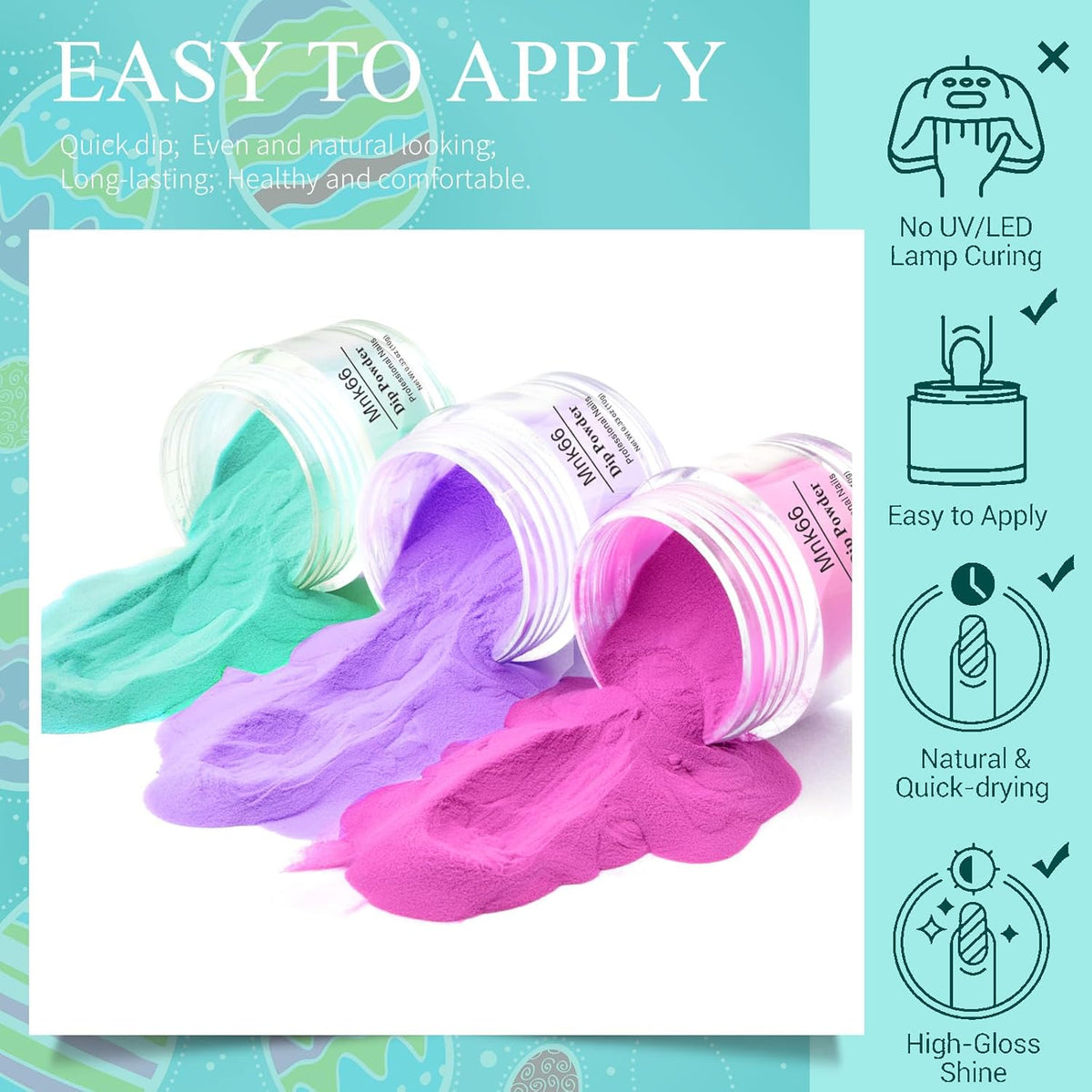 Neon Dip Powder Set, 6 Colors - Glossy Nail Art Manicure DIY Salon Home Gift for Ladies