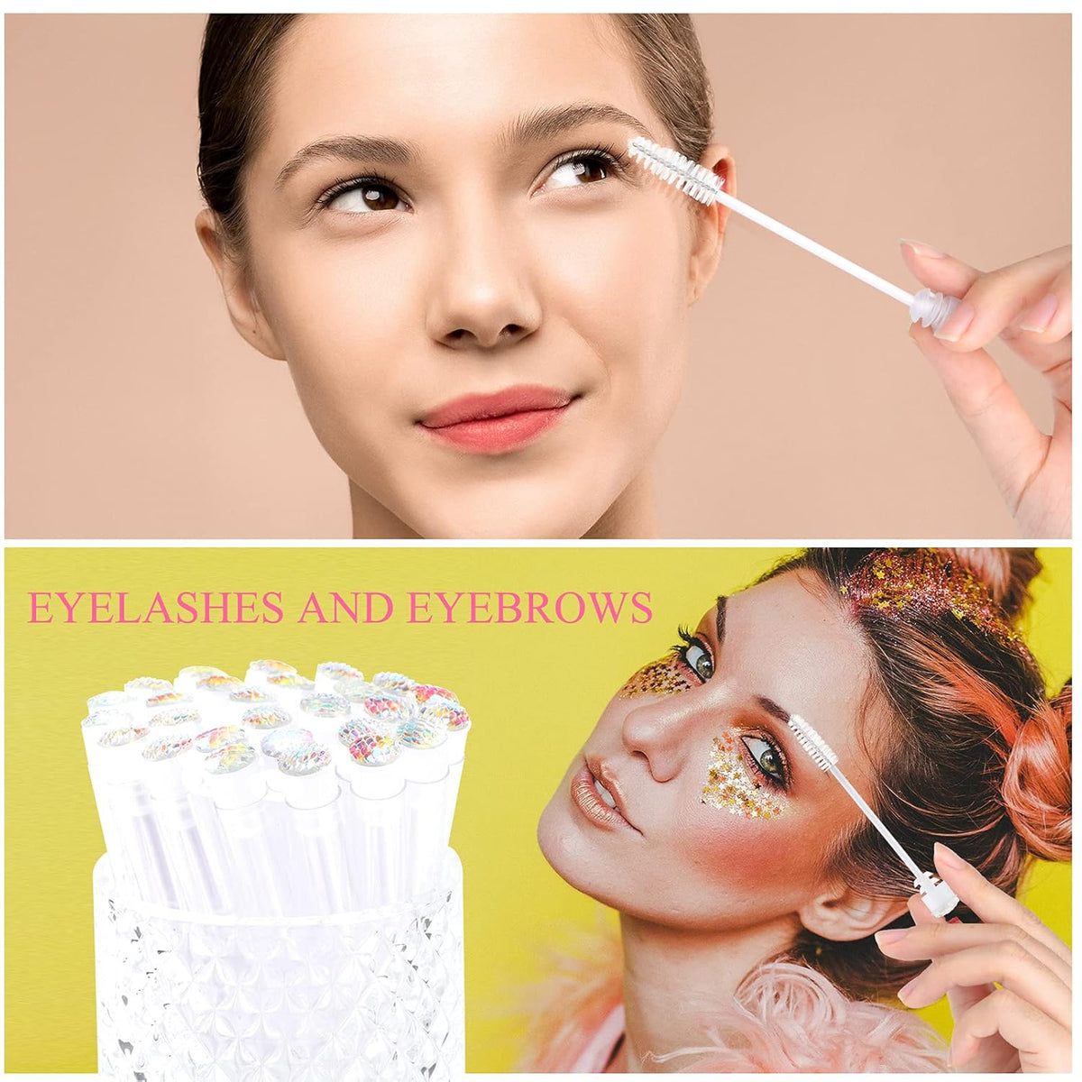 50pcs Lash brush Mascara wands and tubes Spoolies for eyelash extensions Mascara wand tubes scale