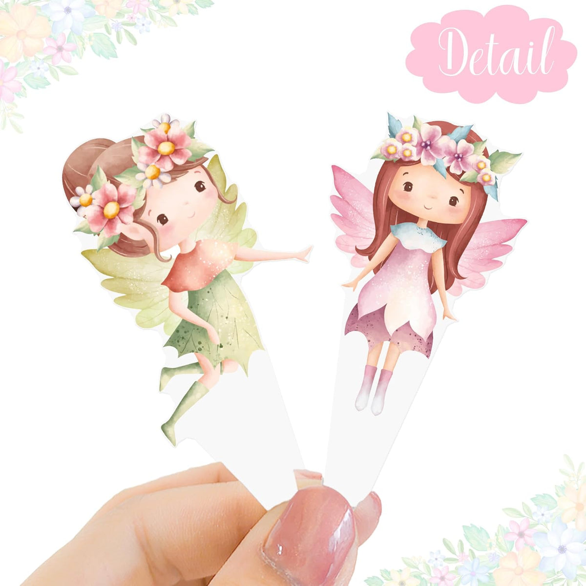 umoni Fairy Cupcake Toppers 48Pcs Fairy First Birthday Party Decorations Fairy Garden Party Cupcake