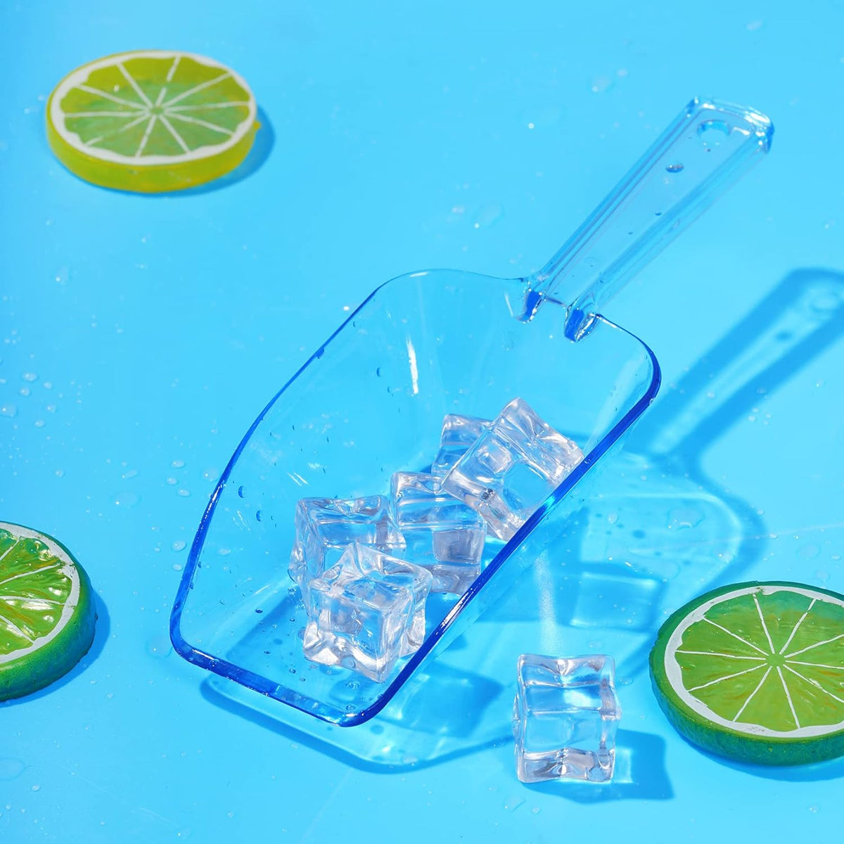 Ice Scoop Candy Buffet Containers Scoopers, Hmxpls Blue Plastic Scoop for Popcorn Cookie Candy