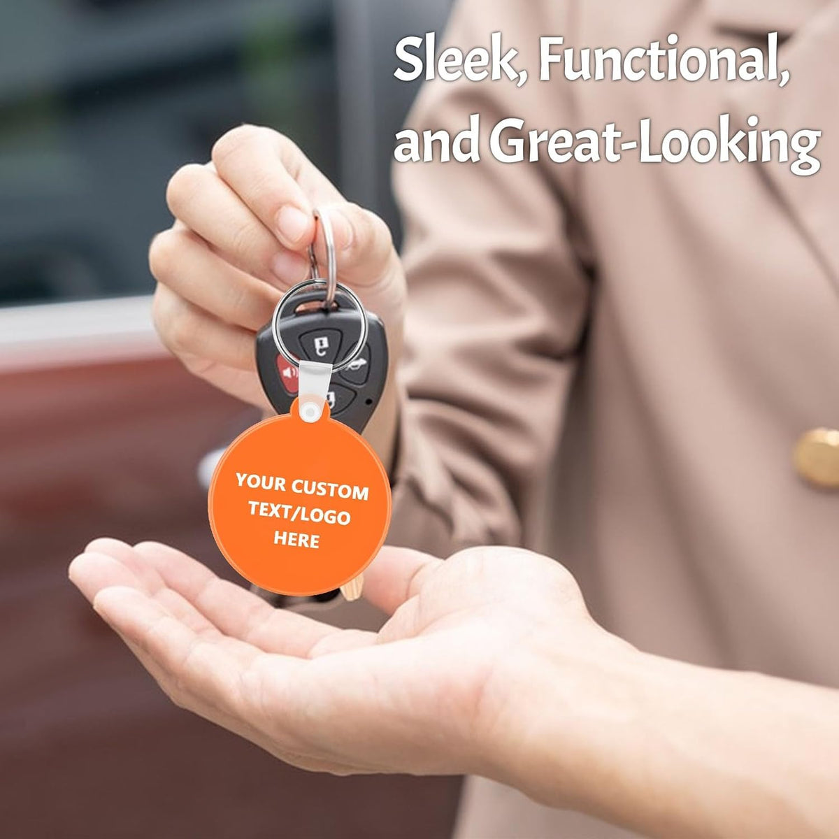 Custom Round Soft Keychains 300 Pack, Personalized Logo, Text Bulk - Perfect for Tradeshows, Party