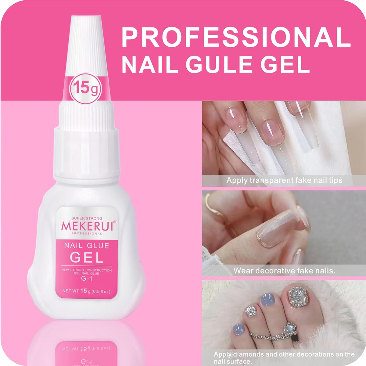 Mekerui's Super Strong Nail Glue is Perfect for Press - on Nails. drip - Proof and Clog - Proof