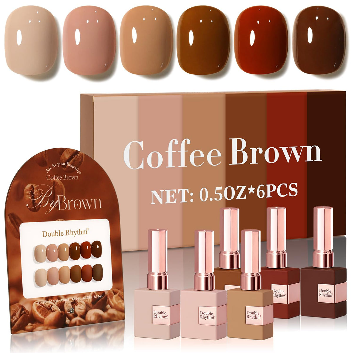Double Rhythm 6 Pcs 15 ML Gel Polish Set Same Color Same Bottle Soak Off Gel Polish Kit Nail Art