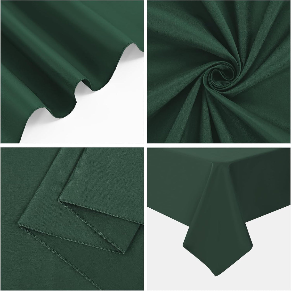 10 Pack Hunter Green Tablecloths for 6ft Rectangle Tables 60 x 102 Inch - Polyester Table Cover