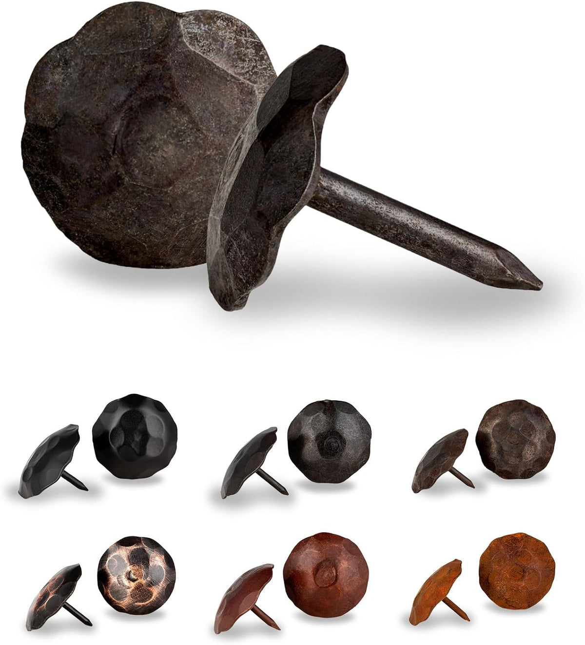 10 Pack 0.75" Round Head Iron Clavos Decorative Nails – Unfinished – Handmade Rustic Round