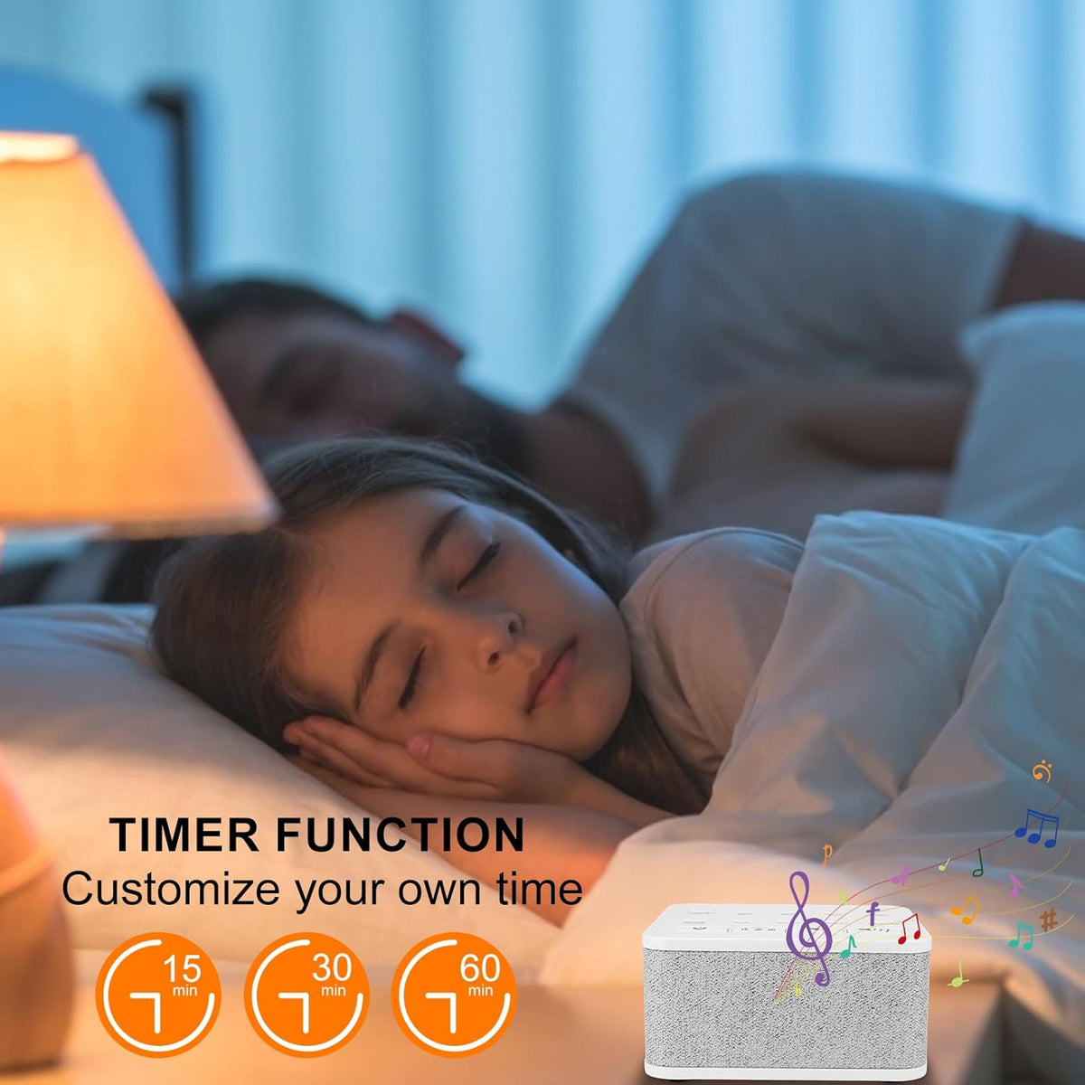 LUXSWAY Sound Machine, White Noise Machine with 10 Natural Soothing Sounds, Volume Control & 3
