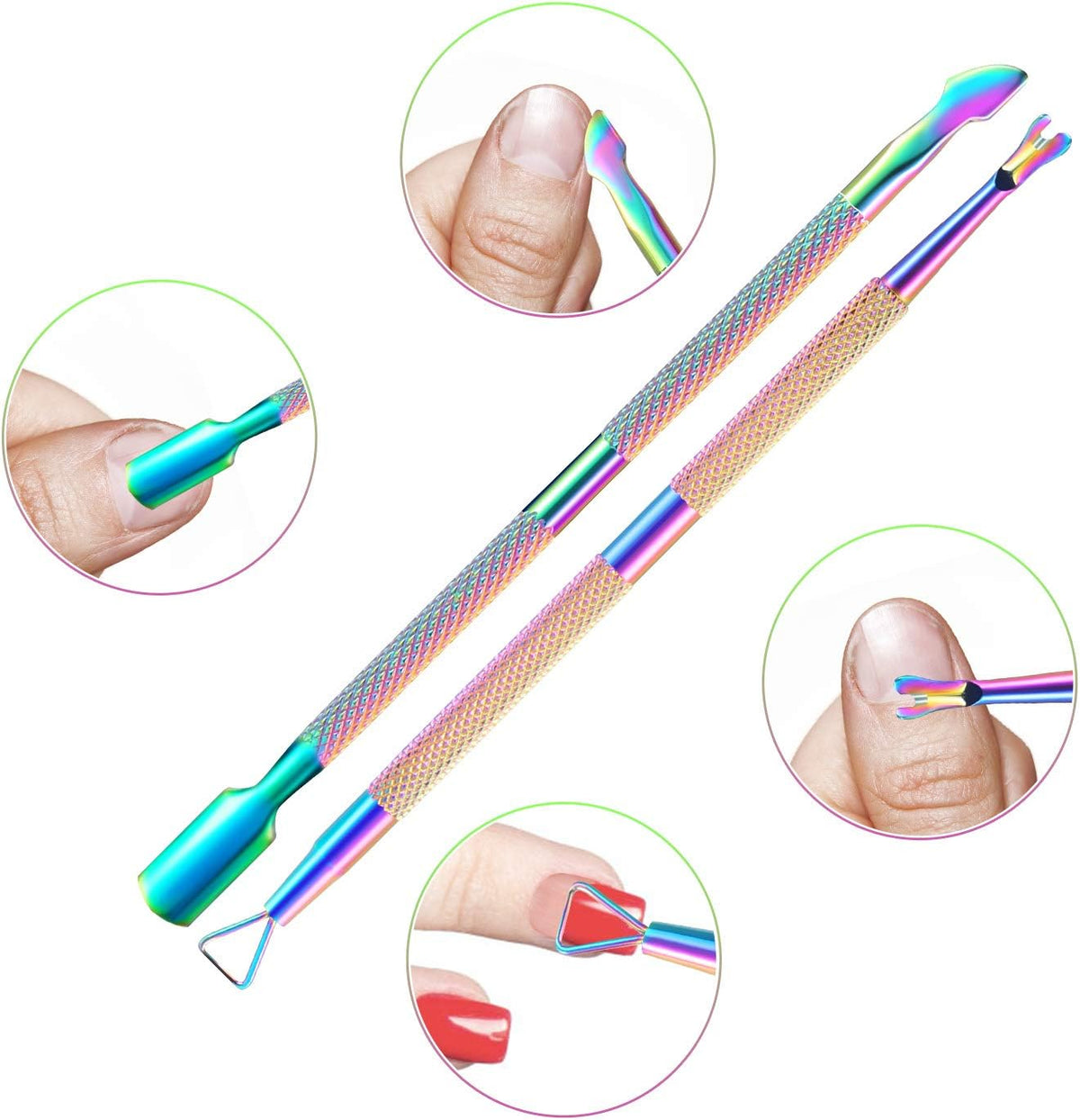 Cuticle Trimmer Cuticle Remover with Cuticle Pusher, XUNXMAS Professional Stainless Steel Durable