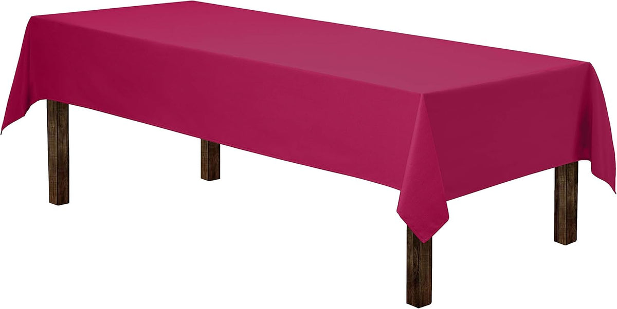 Gee Di Moda Rectangle Tablecloth - 60 x 84 Inch Fuchsia Table Cloth for 5 Foot Rectangle Table