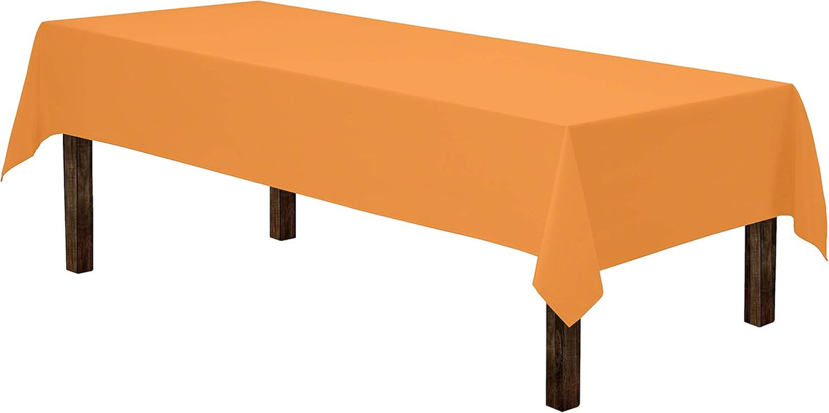Gee Di Moda Rectangle Tablecloth - 60 x 102 Inch Orange Table Cloth for 6 Foot Rectangle Table