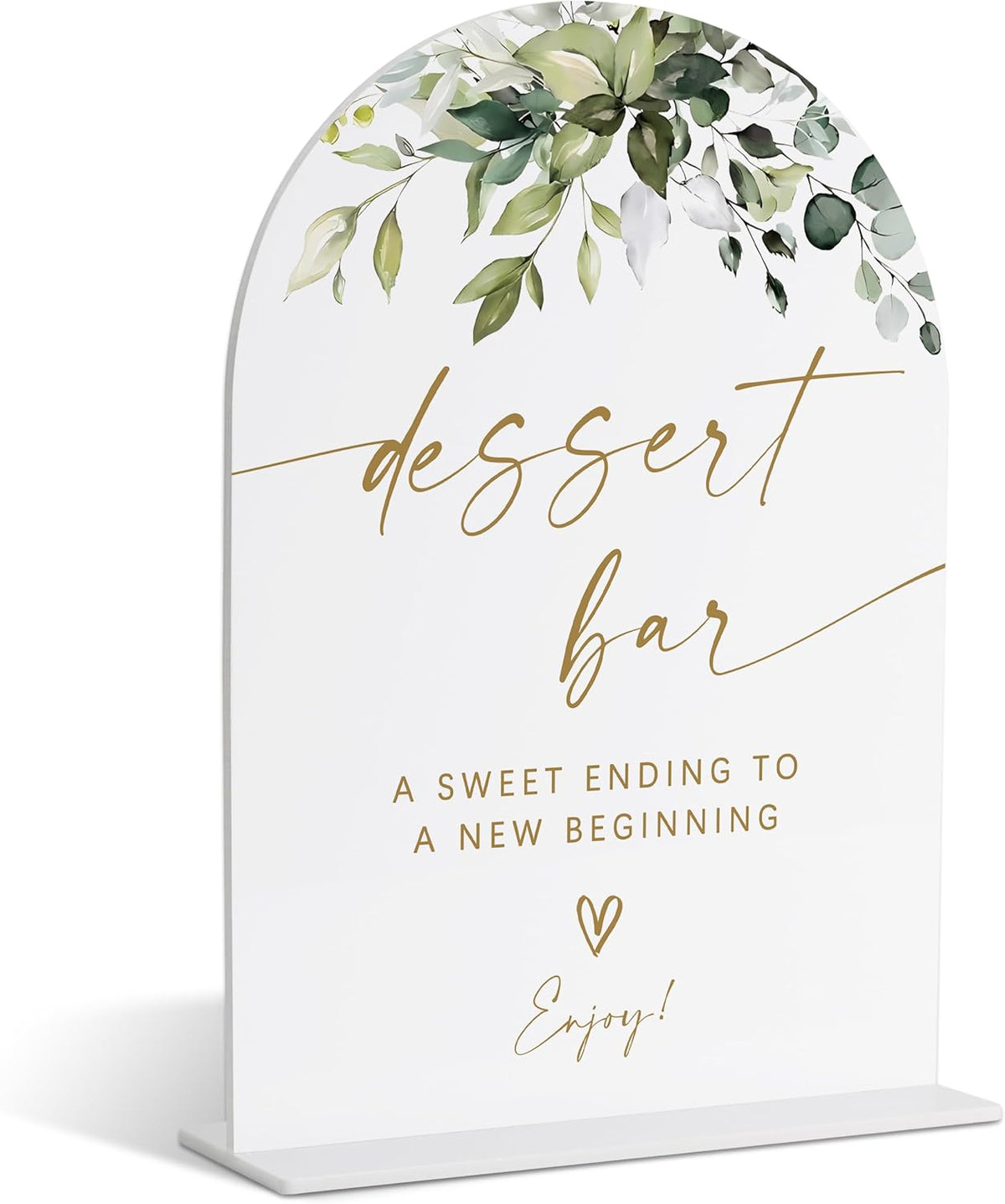Dessert Bar Sign, Greenery Gold Bridal Shower Decorations, Dessert Table Decor, Wedding Signs for