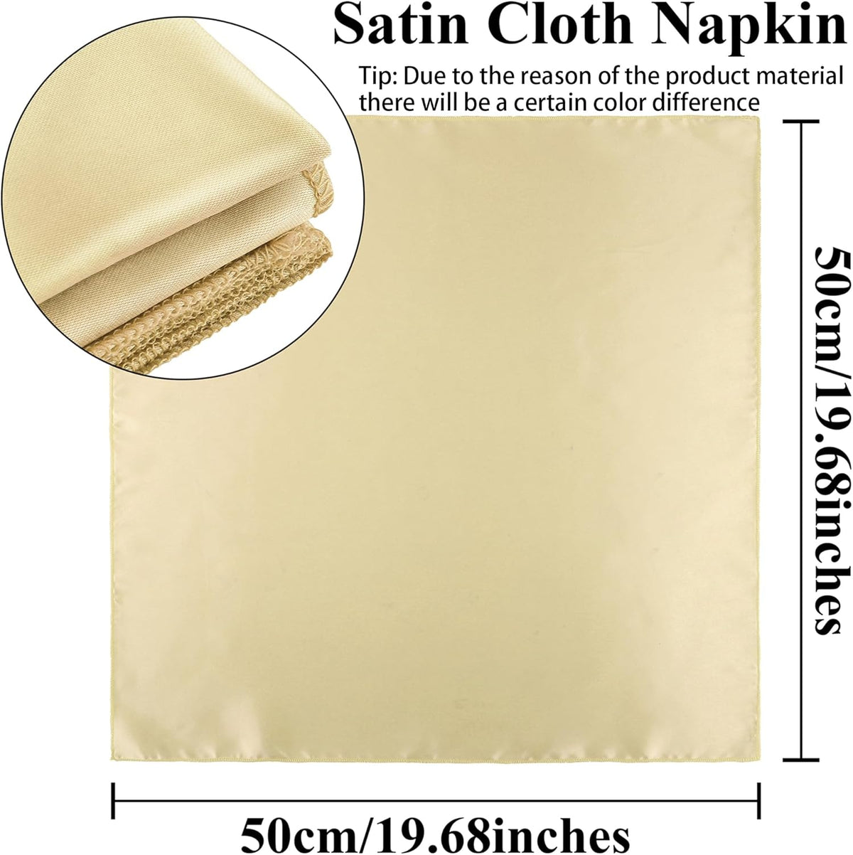 Aneco 12 Pieces Satin Napkin Square 20 x 20 Inches Dinner Napkins Weddings Party Napkin Soft Table