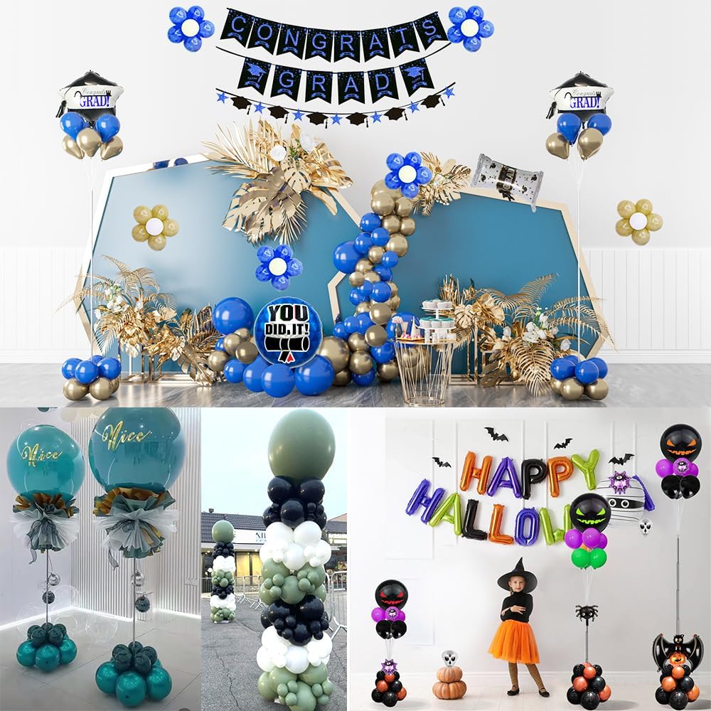 Balloon Column Stand Kit Set of 2, 2IN1 Balloons Holder Sets Ballon Arch stand for Floor, 9 Feet