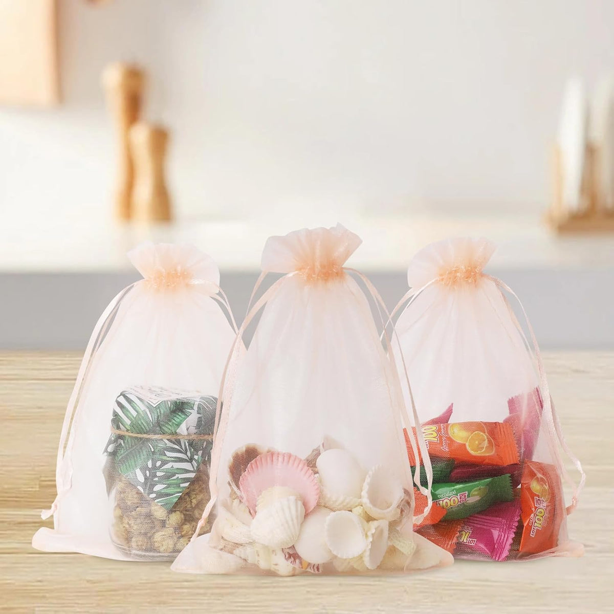 Wudygirl 100PCS Organza Bags Jewelry Bags Drawstring 5X7 Inch Favor Bags for Jewelry Candy Wedding