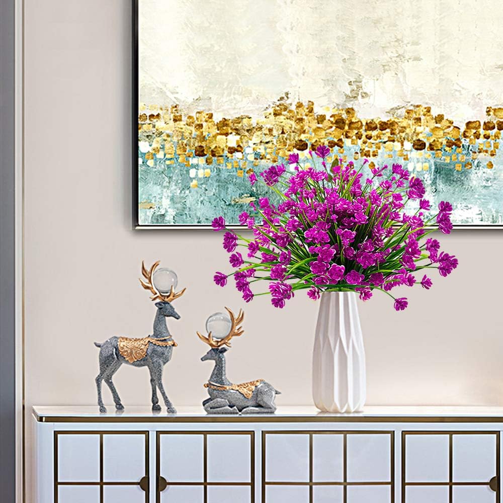 10 Bundles Artificial Flowers Outdoor UV Resistant Fake Plants Indoor Outside Hanging Planter Home