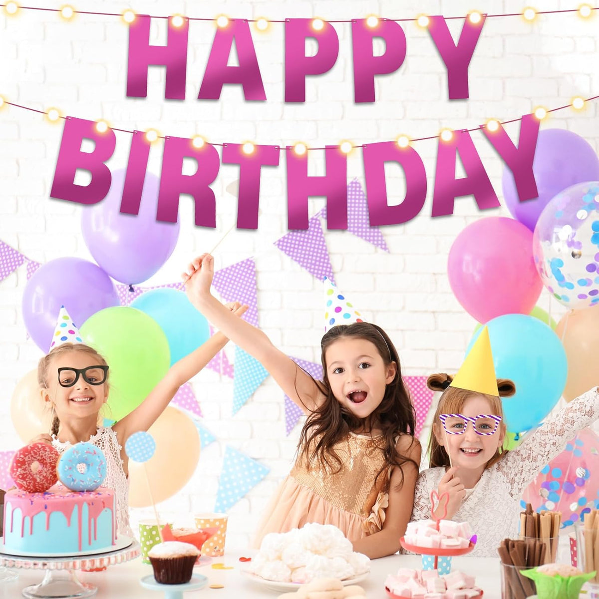 TaoBary 112 Pcs DIY Letter Custom Banner Glitter Customizable Banner Kit Including 107 Letters and
