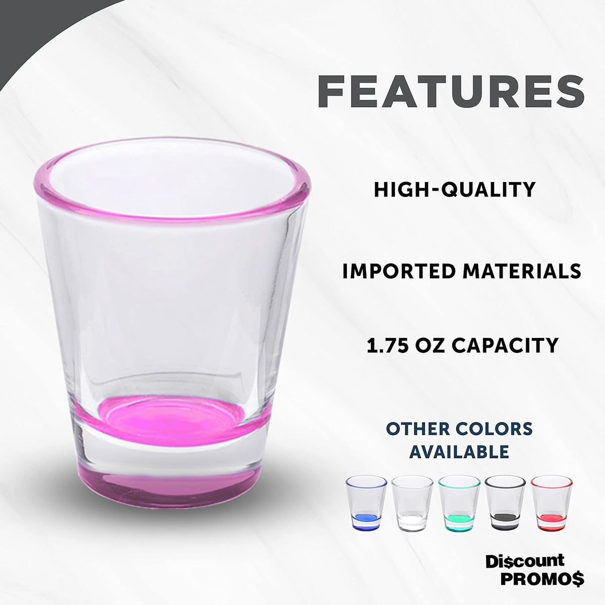 DISCOUNT PROMOS Shot Glasses Set 1.75 oz. Set of 10 Bulk Pack, Wedding Favor, Birthday Party
