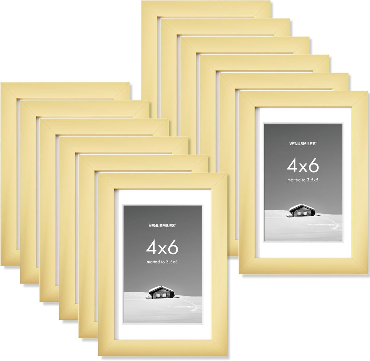 4x6 inch Picture Frame, 4x6 Photo Frames with 3.5x5 Removable Mat - High Definition Plexiglass