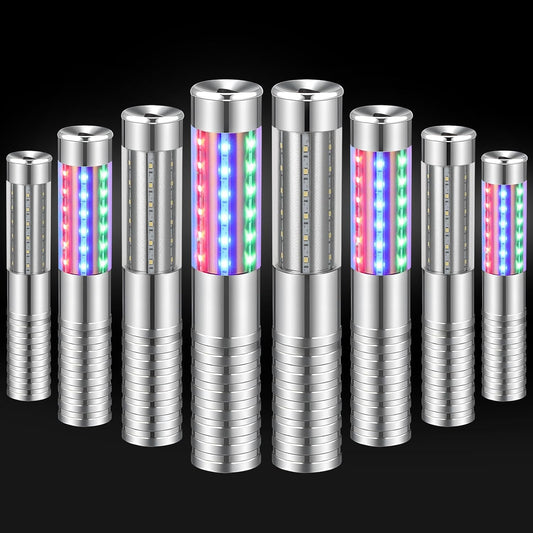 8 Pieces RGB LED Strobe Baton Light Rechargeable Bottle Service Sparklers Stick Reusable Champagne