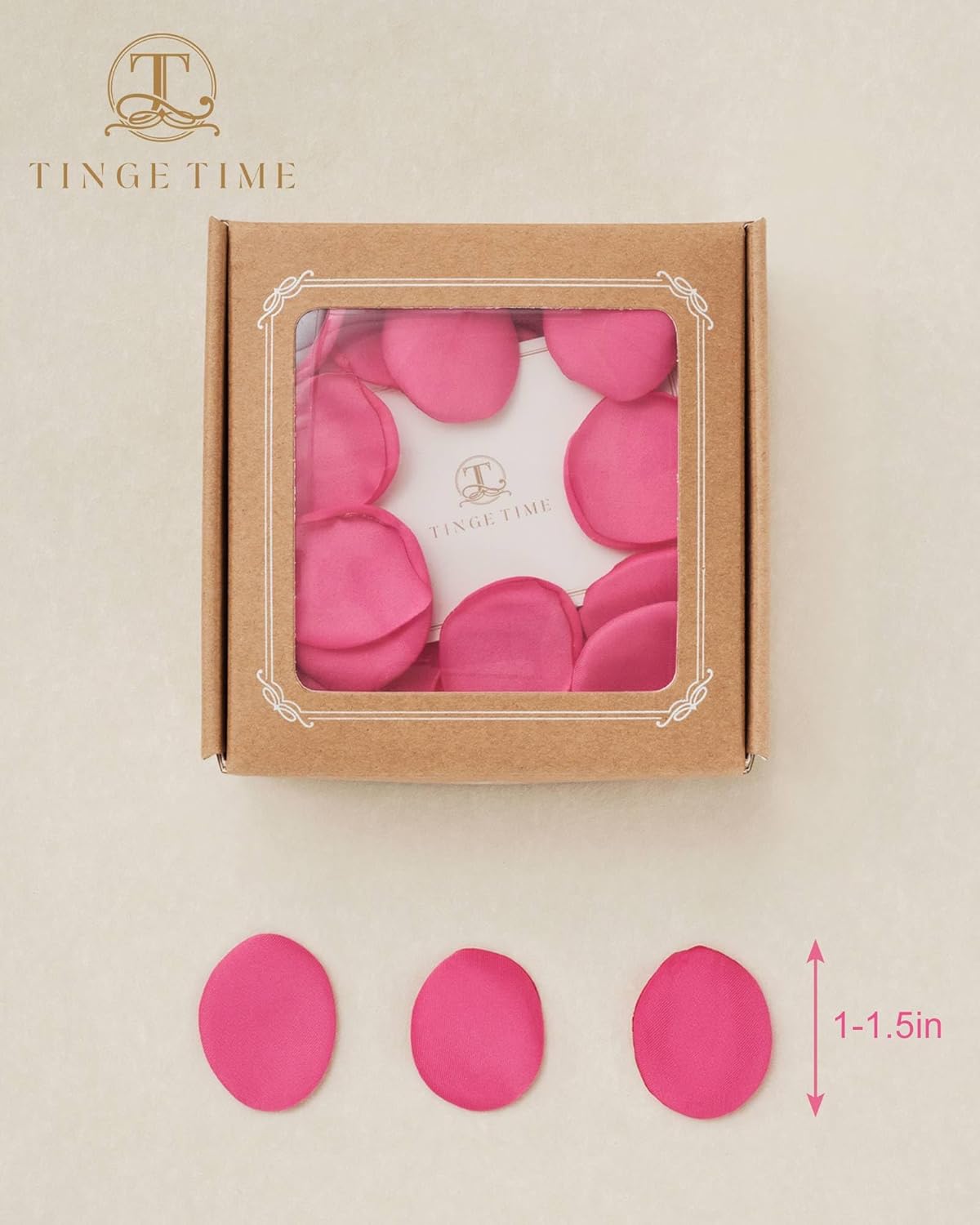 TINGE TIME Silk Flower Petals for Wedding Decoration - 200pcs Fake Rose Petals for Bridal Showers &