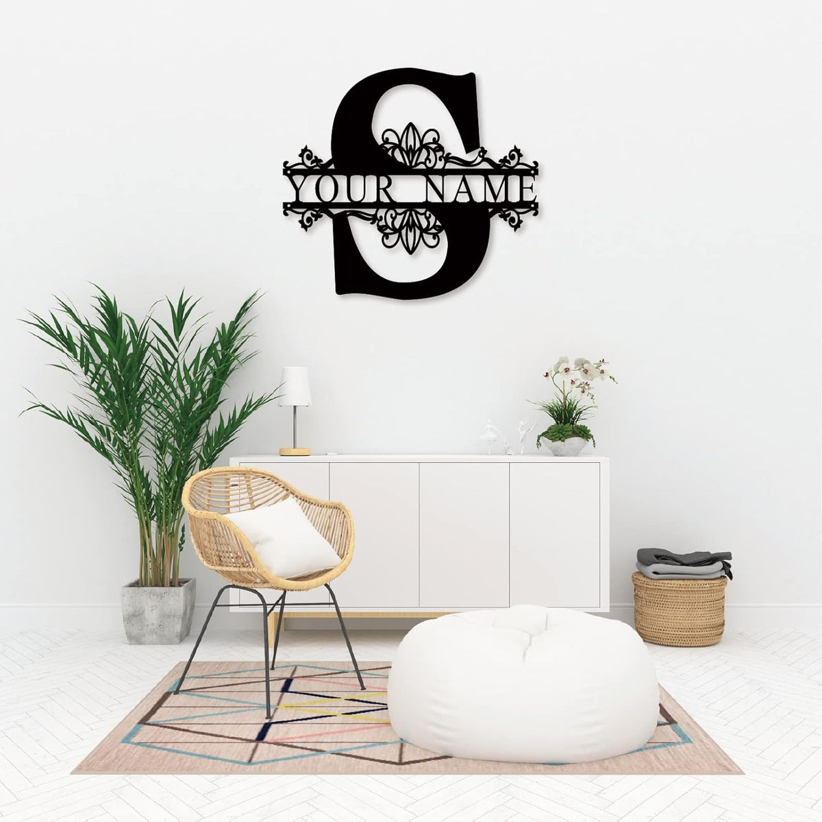 Personalized Metal Name Sign - Outdoor Name Sign - Last Name Signs - Custom Metal Monogram Sign