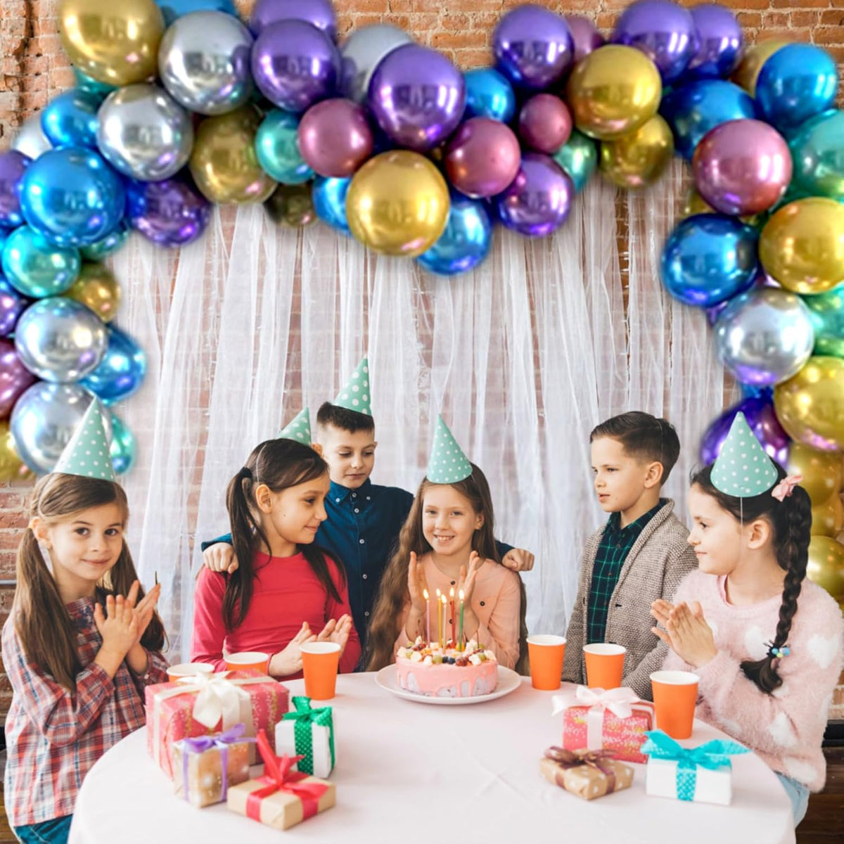 110pcs Metallic Multi Balloons, Metallic Color Latex Balloons 12 inch, Multi Balloon for Birthday