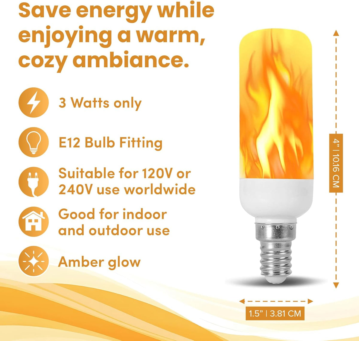 Fire Effect T6 T8 E12 LED Fire Candle Light Bulb Flame Flicker Tube Base Shape Novelty Lighting B11