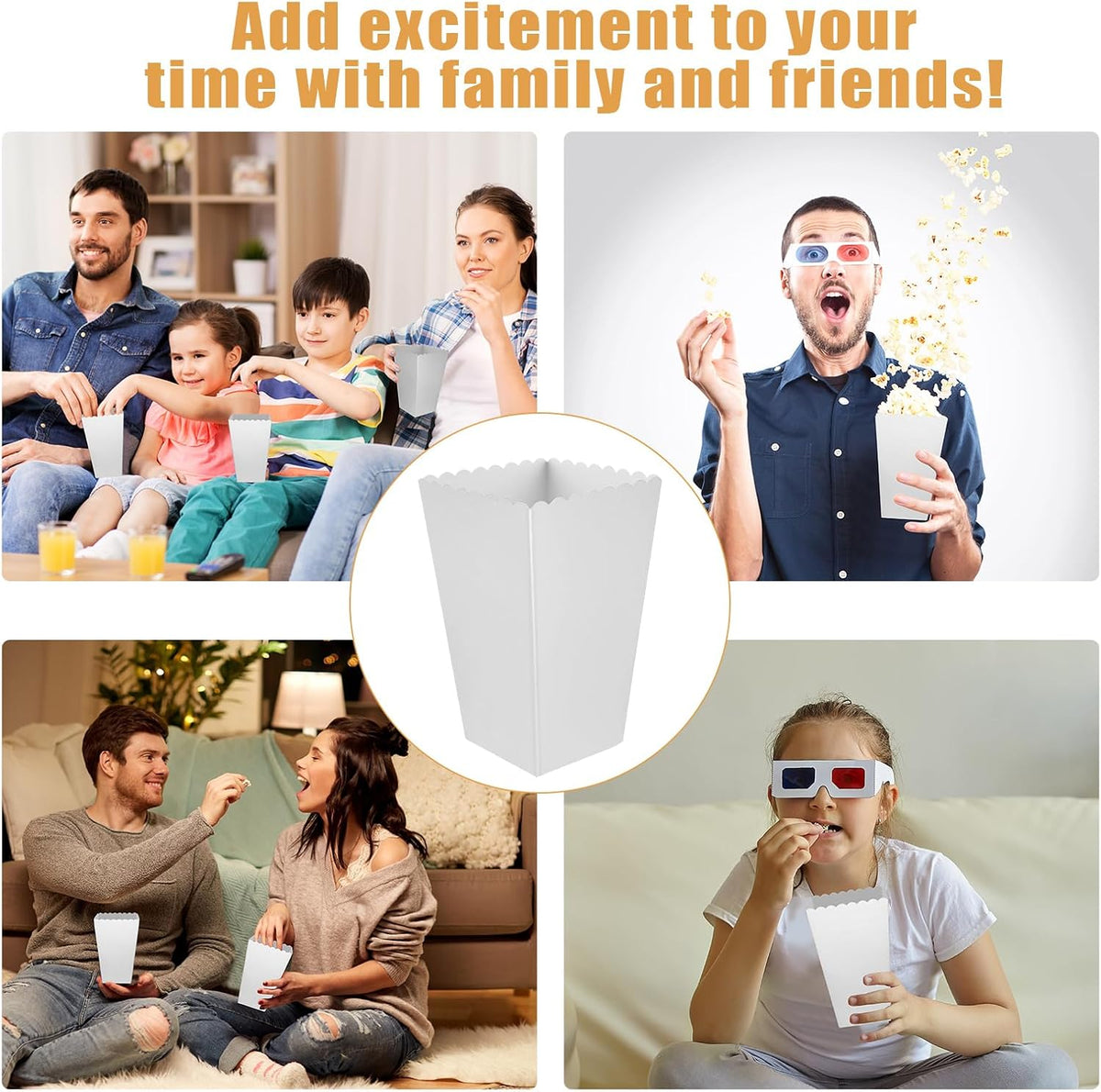 50 Pcs Popcorn Boxes Mini Paper Popcorn Box Cardboard Popcorn Container for Party Disposable Snack