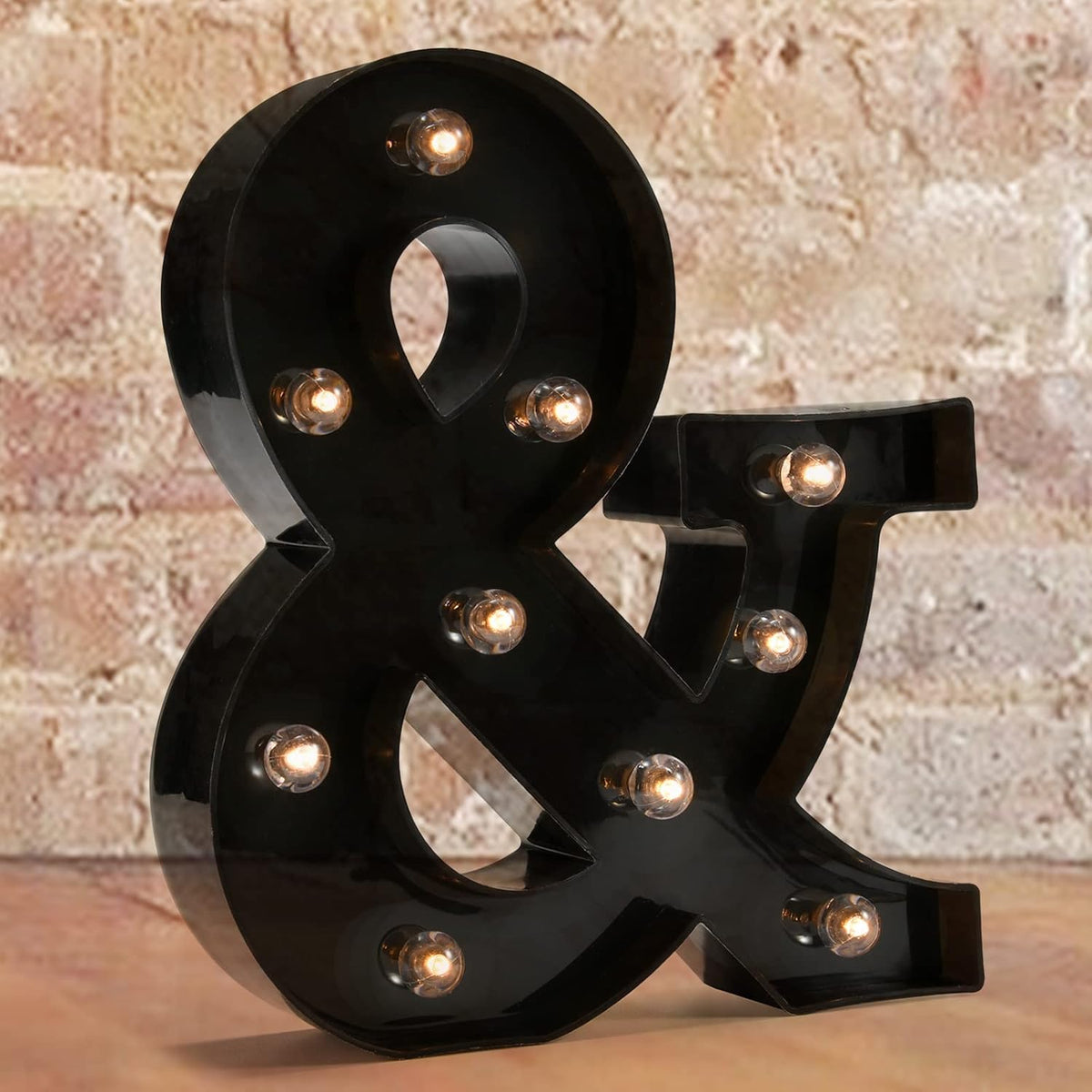 Pooqla LED Illuminated Letter Marquee Ampersand Sign - 8.86 inches High Plastic Ampersand with