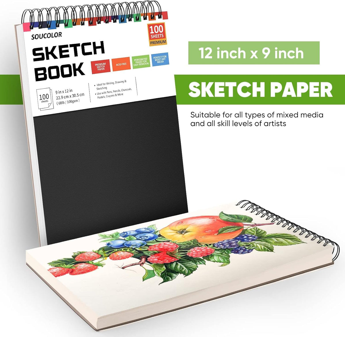 Soucolor Art and Craft Paper for Kids Adults Artists Doodles, School Projects & Home Painting