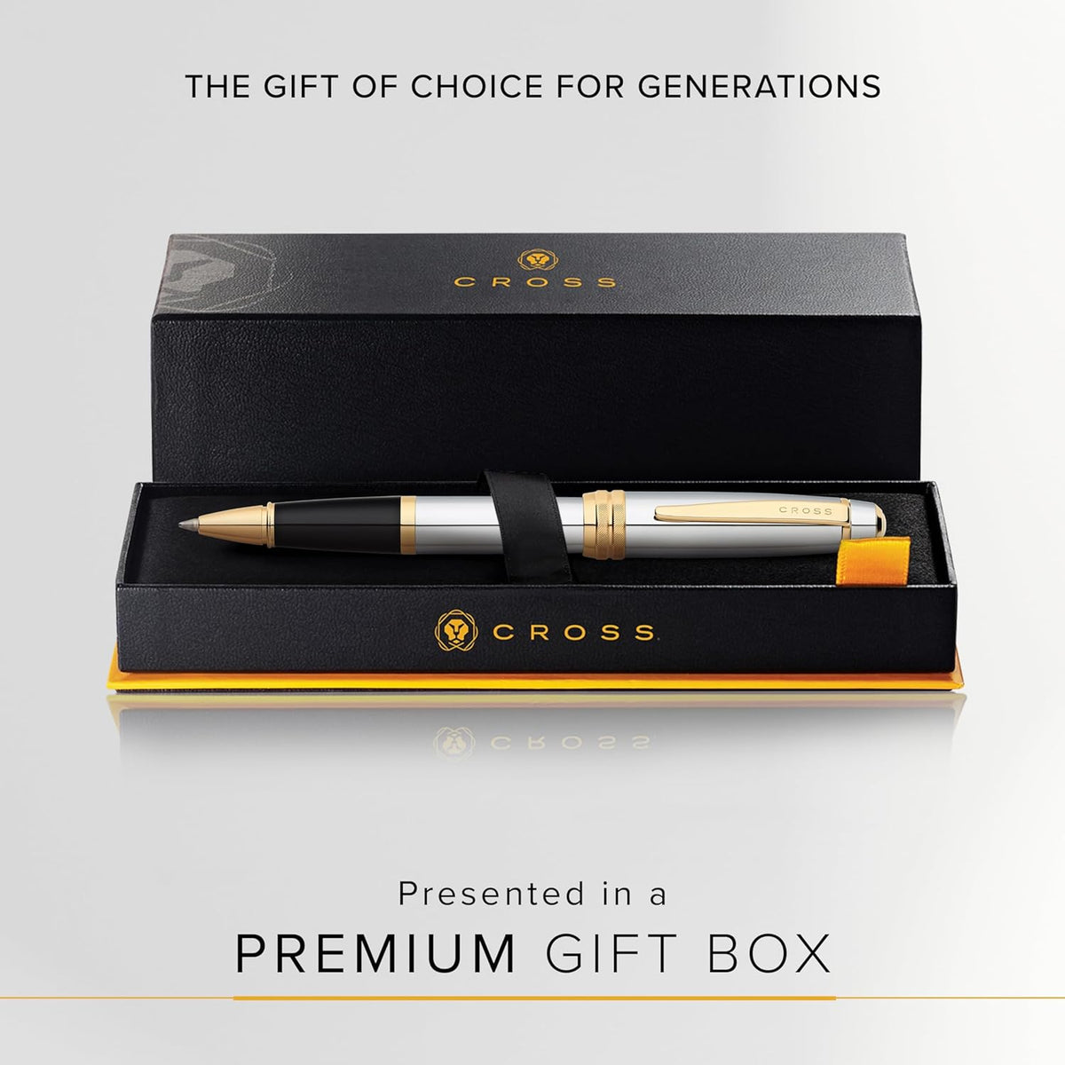 Cross Bailey Refillable Rollerball Pen Presented in a Premium Gift Box - Medium Point, Black Ink