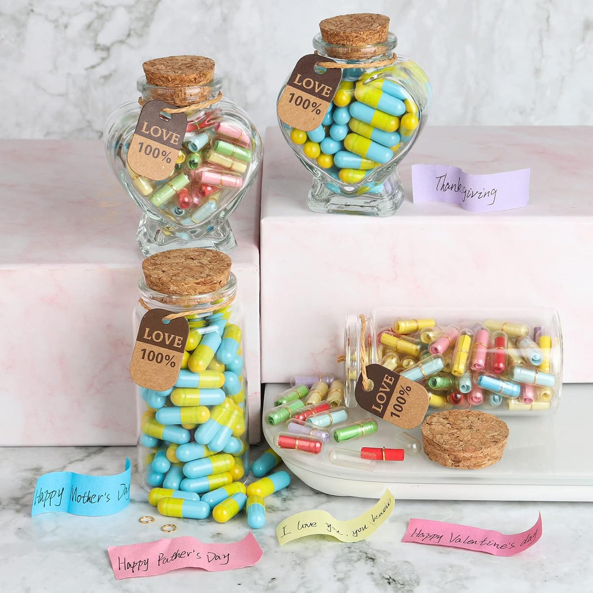 Capsule Letters Message in a Bottle,Lovely Notes Couples Gifts, Birthday Christmas Anniversary