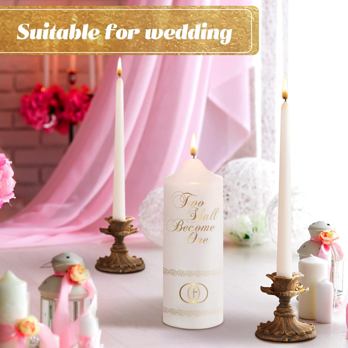 Frienda Unity Candles for Wedding Ceremony Set Wedding Unity Taper Candles Catholic Religious