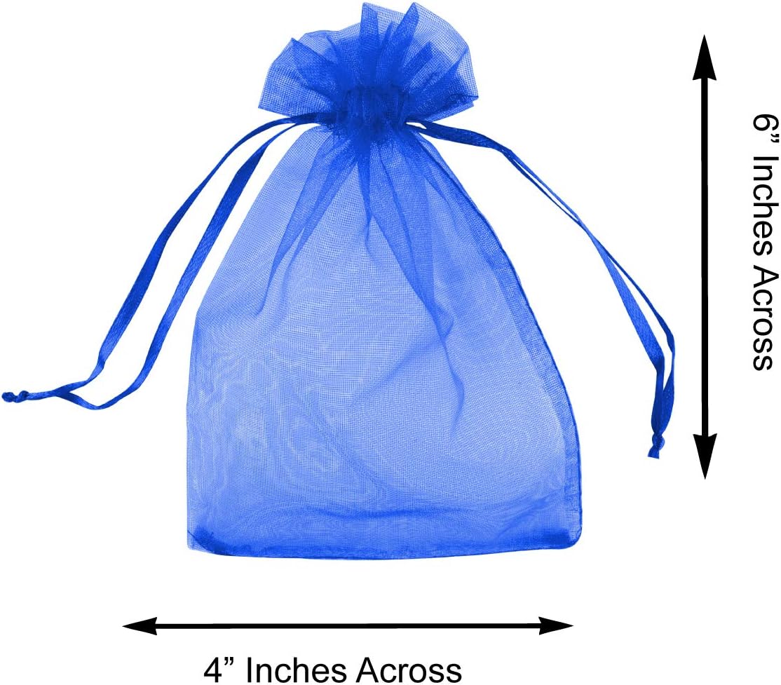 Super Z Outlet 100 Pack 4x6 Inch Mini Sheer Drawstring Organza Transparent Bags Jewelry Sack