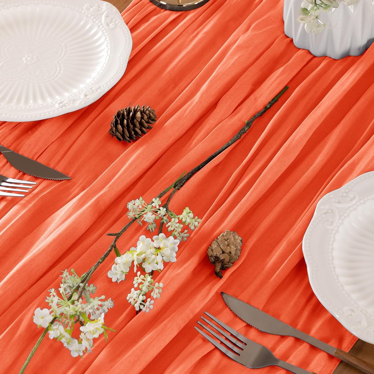 Orange Table Runner Cheesecloth Table Runners 10 Pack 10FT Baby Shower Decoration 120 InchesFall