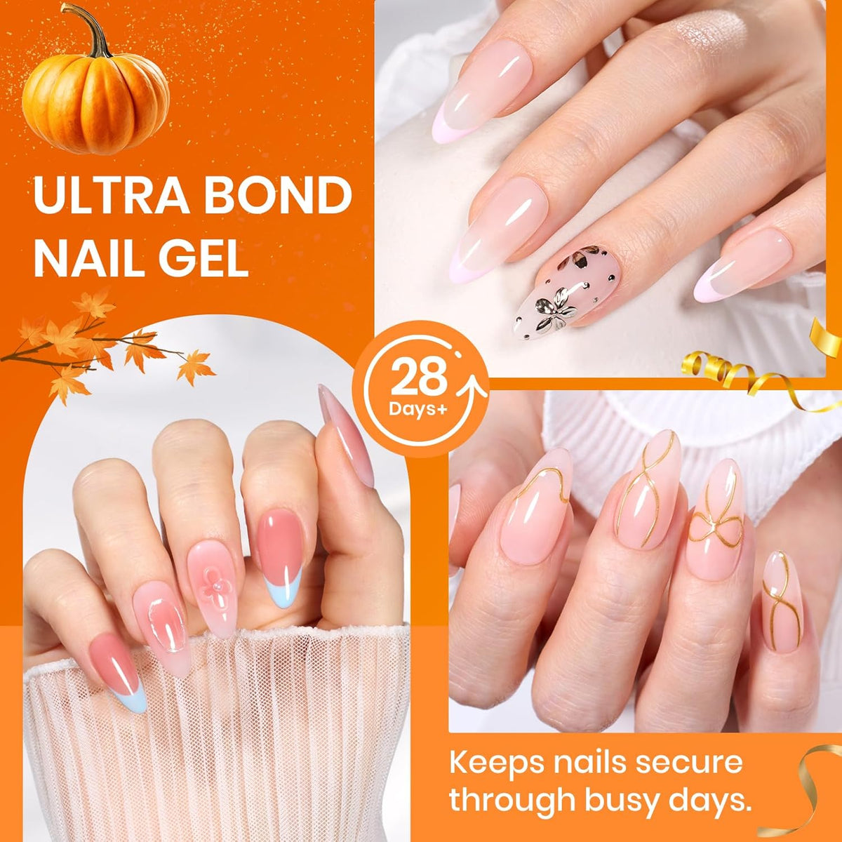 Beetles 2Pcs*20g Solid Nail Glue Gel, Tipex Soft Nail Tips Glue Super Strong for Acrylic Nails