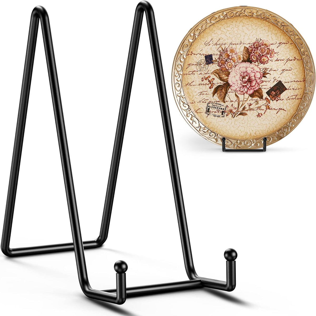TR-LIFE 10 Inch Large Plate Stands for Display - Metal Plate Holder Display Stand + Picture Frame