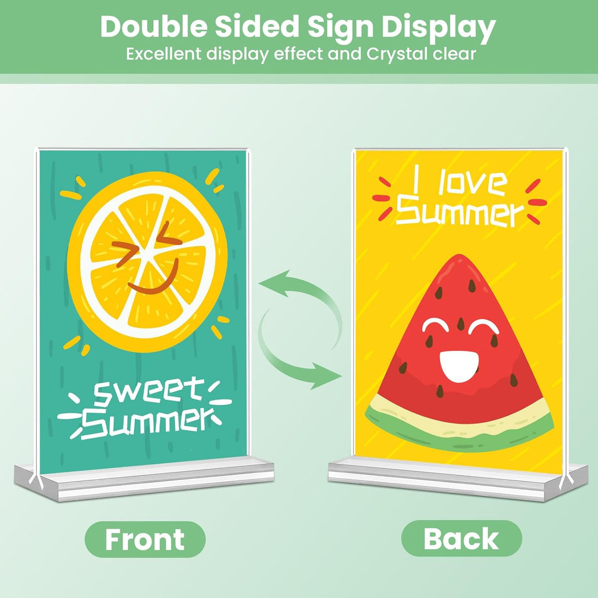 Acrylic Sign Holder 4x6, 21 Pack Clear Table Menu Vertical Double Sided Display, Plastic Menu Stand