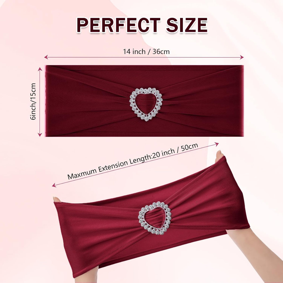 Howhic Pack of 30 Spandex Chair Sashes Bows Stretch Chair Cover Band with Buckle Slider Universal
