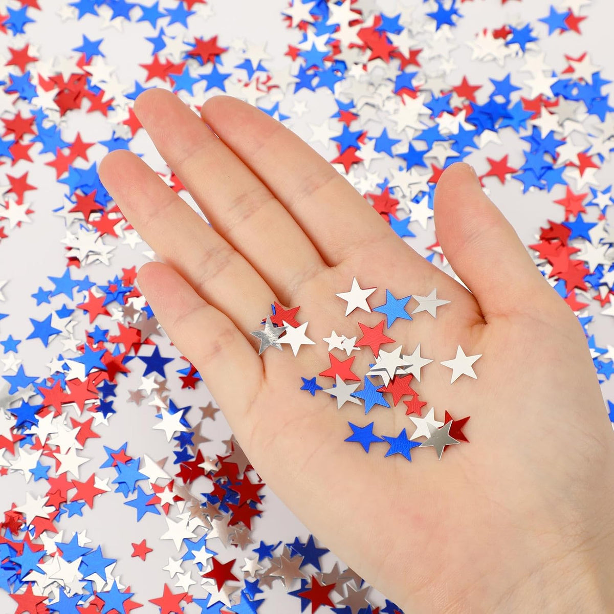 MARFOREVER 4th of July Confetti, Red White and Blue Confetti Table Decorations Glitter Patriotic