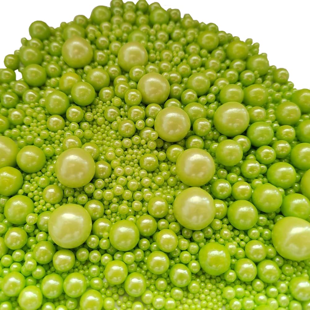 Edible Green Sugar Pearls Candy Sprinkles 120G/ 4.23Ounce Baking Cake Sprinkles Cupcake and Cake