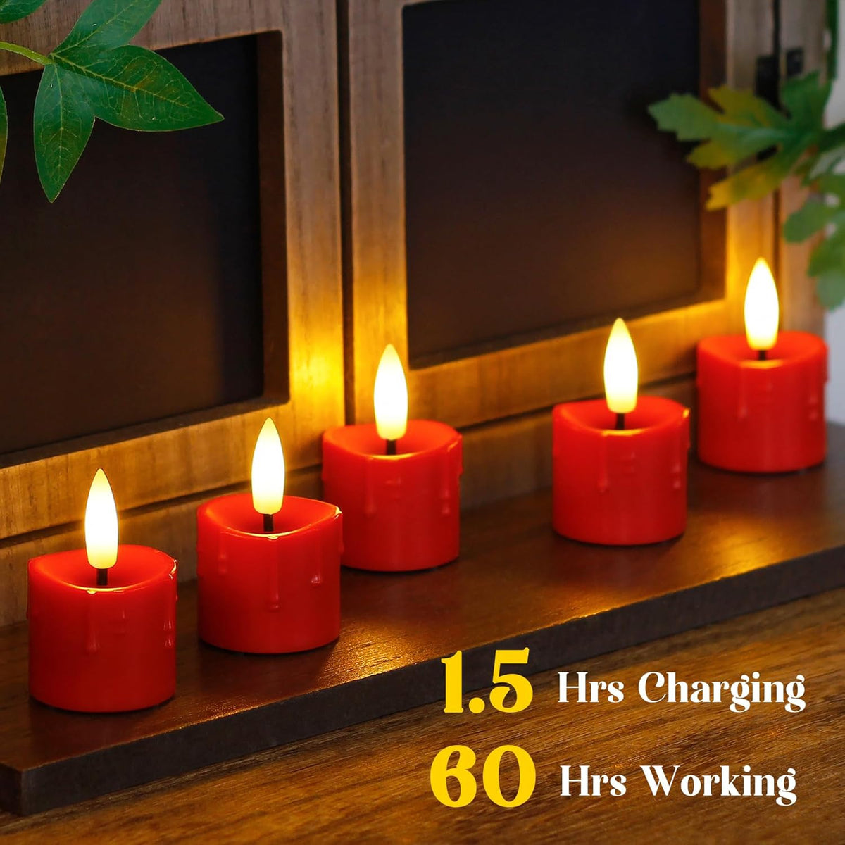 Rechargeable Flameless 1.6" x2.5" Tea Light Candles with Remote & Type-C Charging Cable, Timer LED