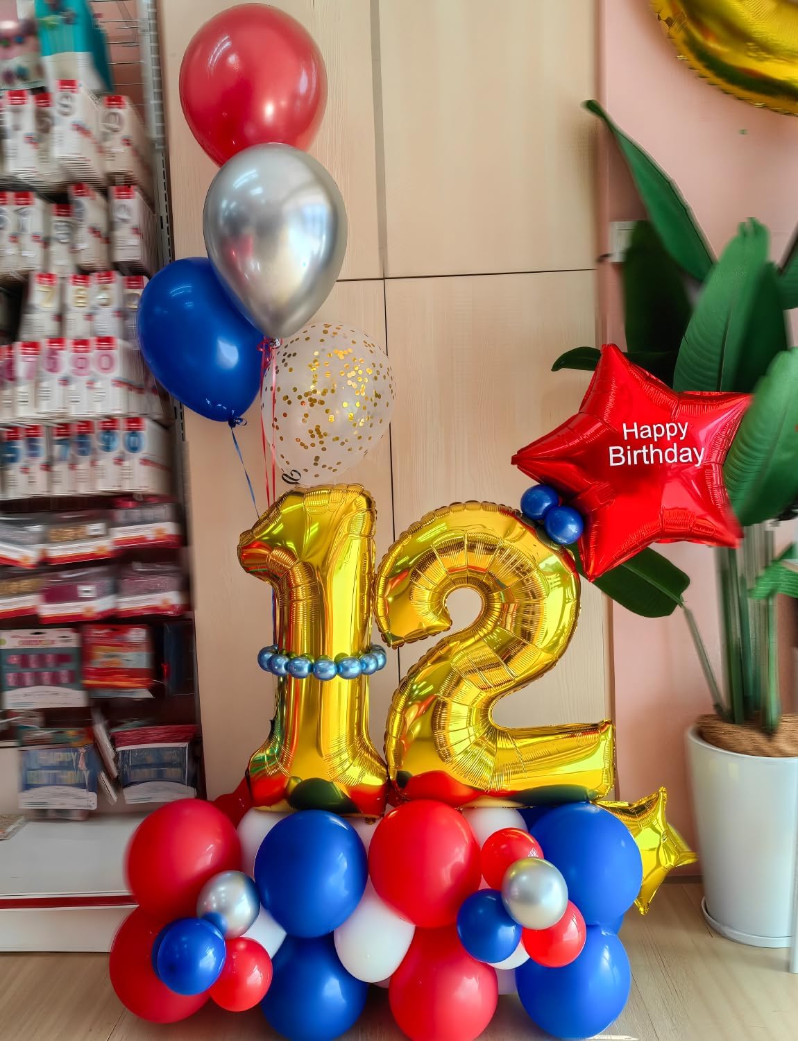 Black Red and Blue Balloons - 12 Inch Red Black Balloons Royal Blue Latex Balloon Glitter Metallic