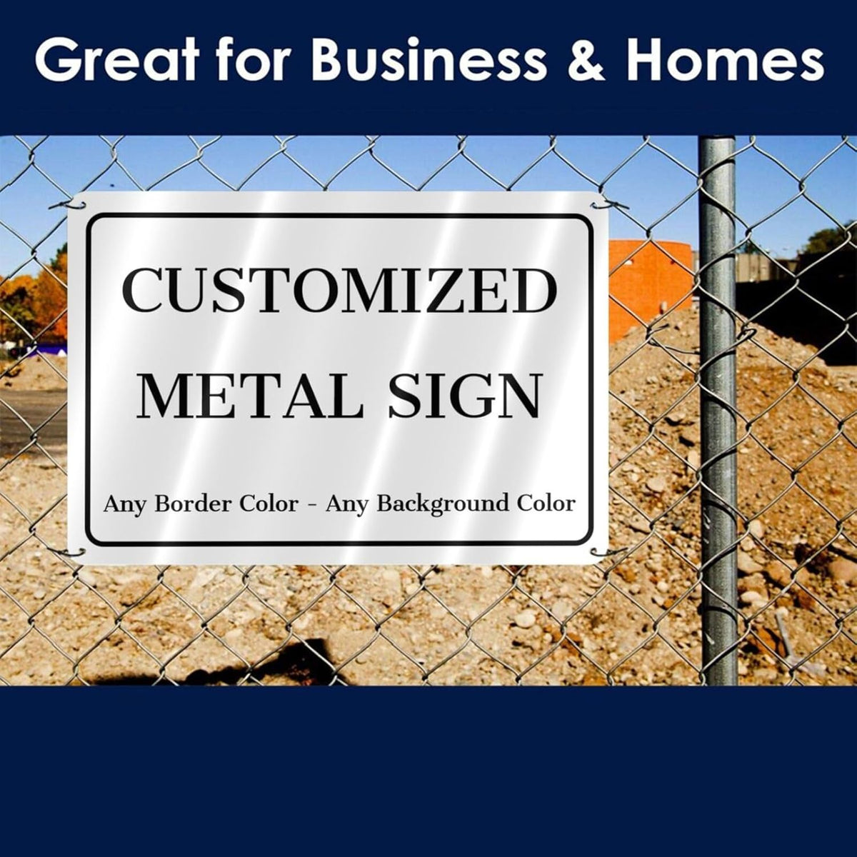 Custom Signs Outdoor Metal - 12 x 8 Personalized Aluminum Rust-Proof Entrance Garden Hazard