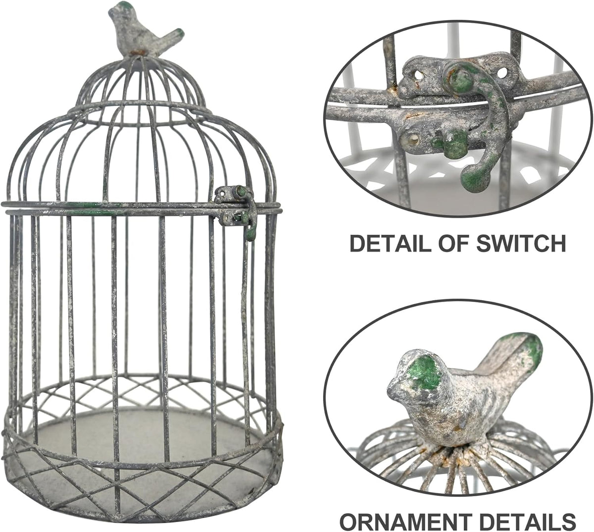 Rustic Farmhouse Metal Planter Holder Vintage Birdcage Candle Holder Distressed Deractive Flower
