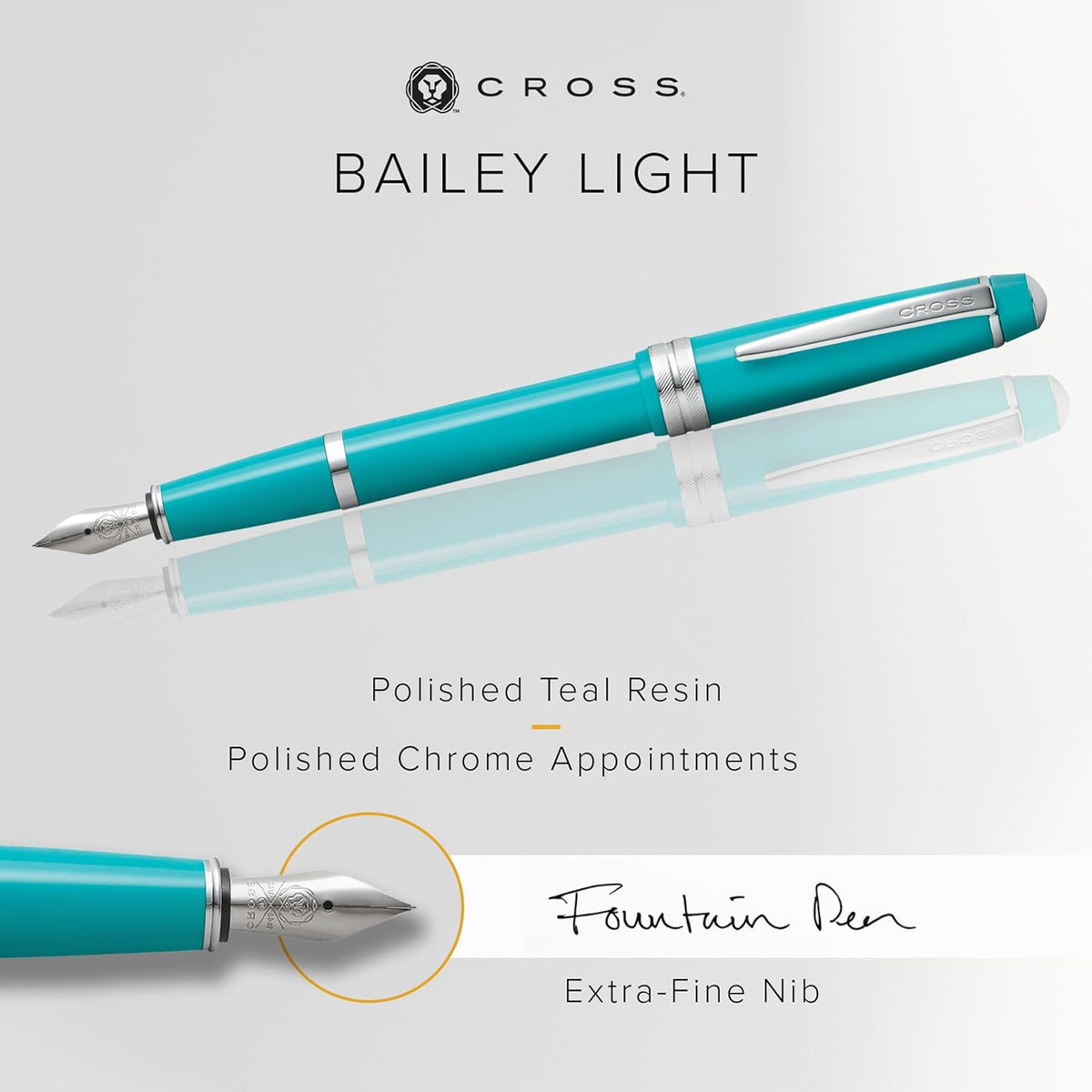 Cross Bailey Light Refillable Fountain Presented in a Everyday Gift Box - Medium Point, Black Ink