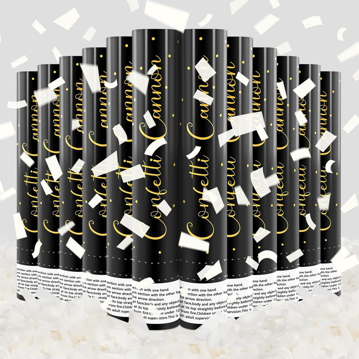 Confetti Cannon White Party Poppers 12 Pack Paper Confetti Poppers Wedding Confetti Shooters 12