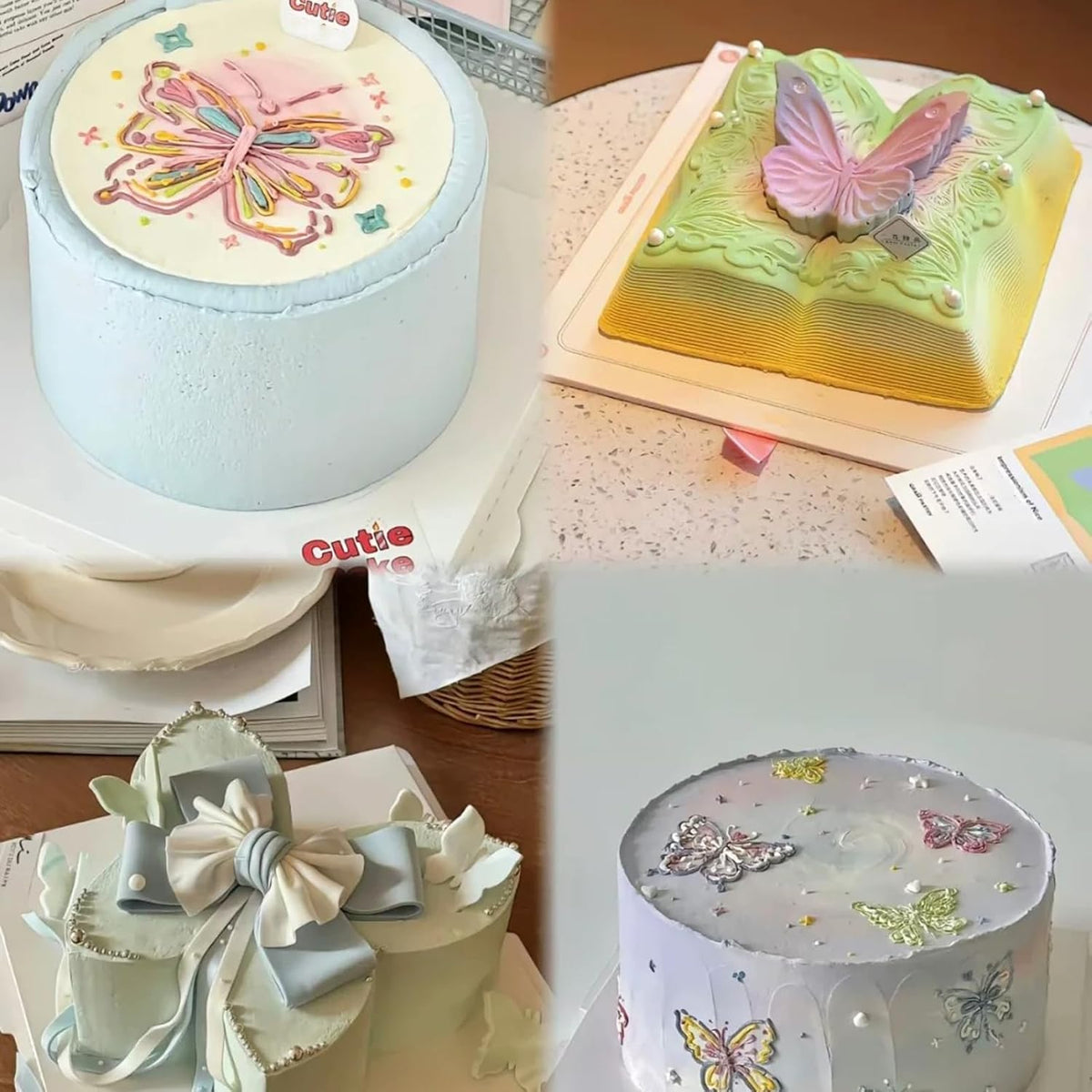 3 Pcs Butterfly Cake Decoration Fondant Molds, Exquisite Butterfly Chocolate Silicone Mold, for