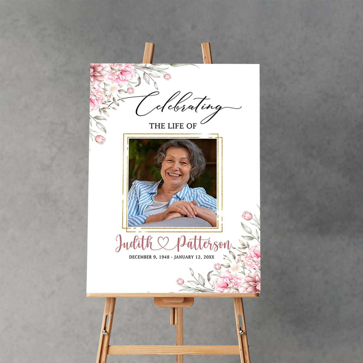 Celebration of Life, Funeral Welcome Sign, Large Memorial Poster, Funeral decoration, Obituary