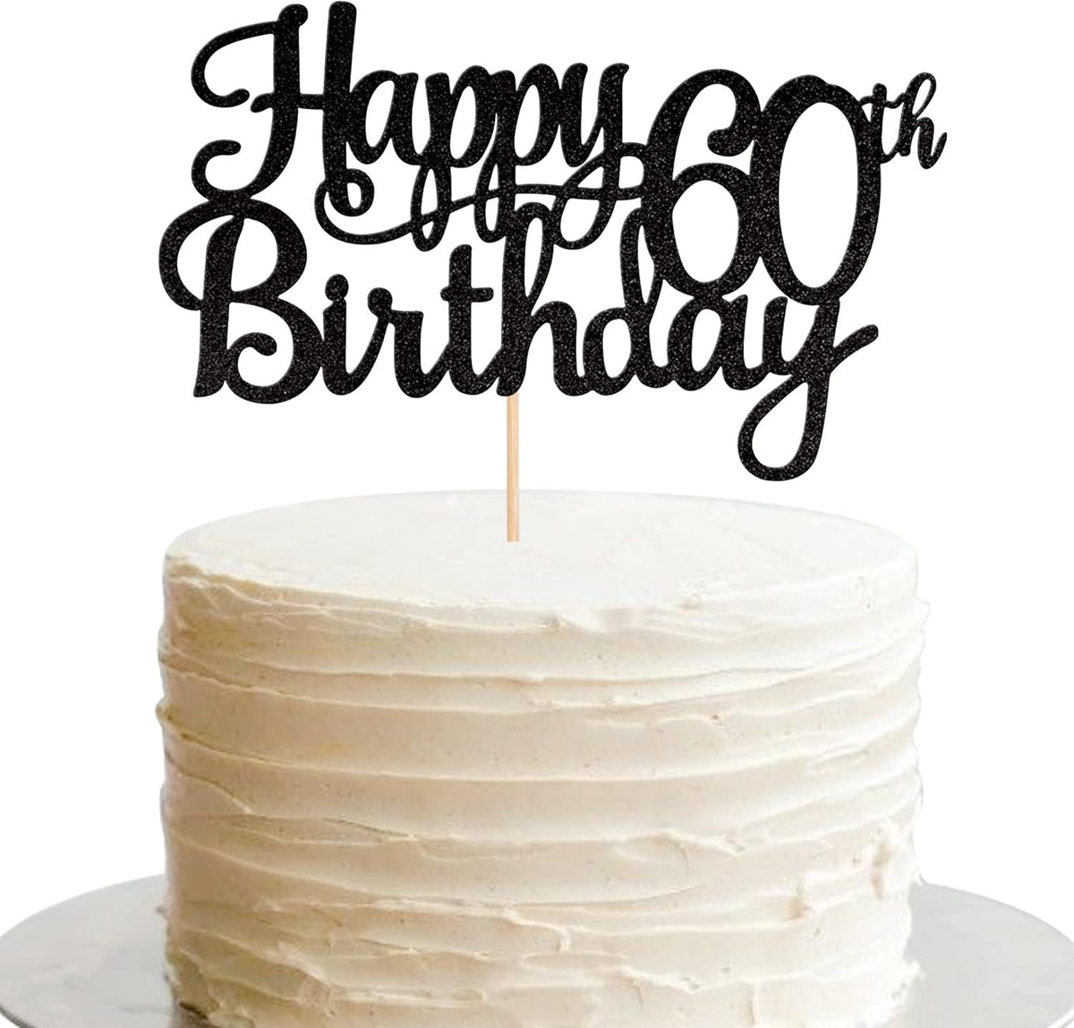 1 PCS Happy 60th Birthday Cake Topper Glitter Cheers to 60 Years Birthday Cake Pick 60 Fabulous